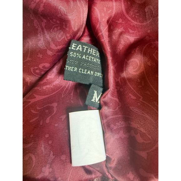 Vintage Winlit Burgundy Leather Wrap Belted Jacket – Women’s M – 80s Style - Picture 9 of 9